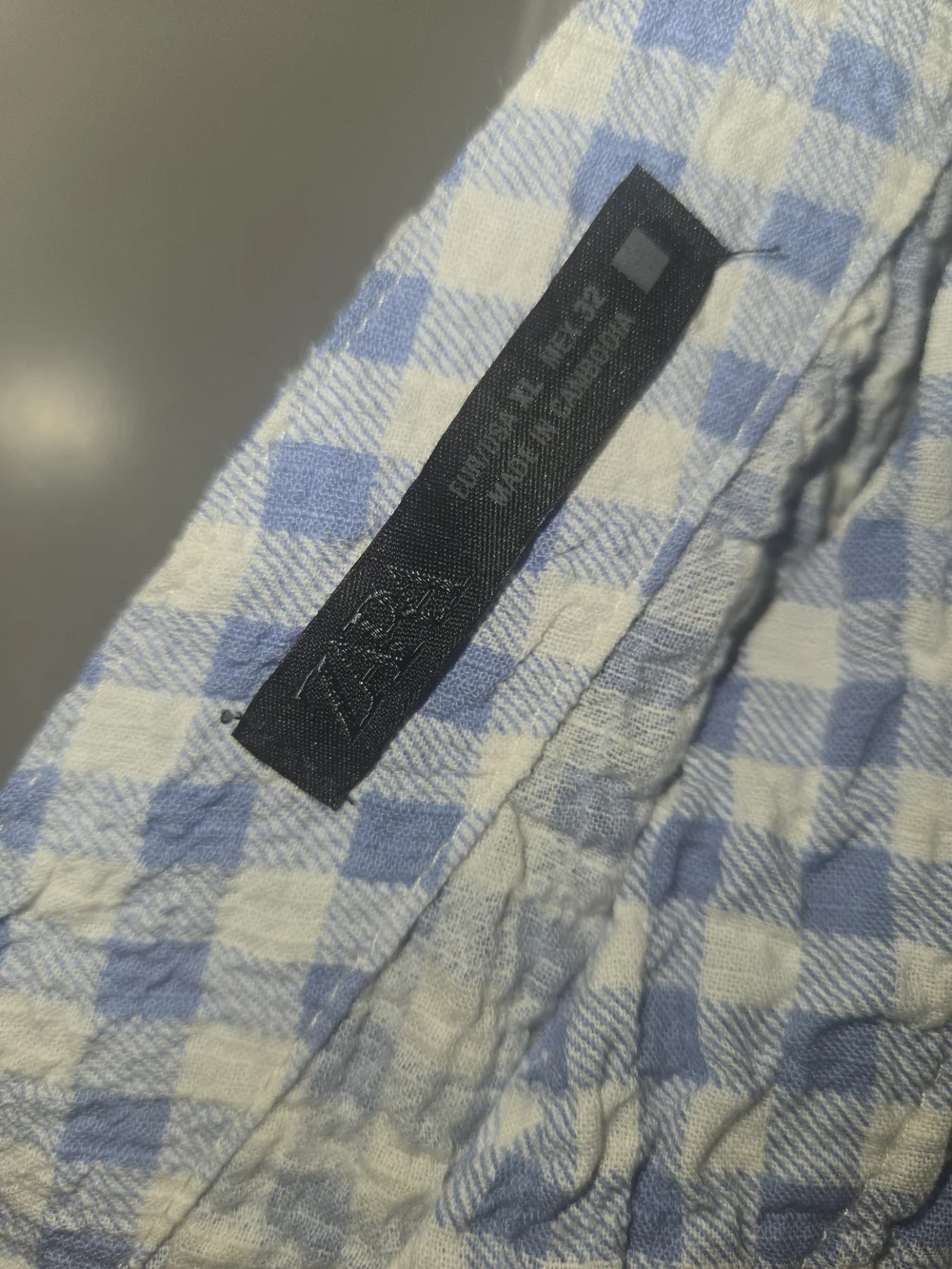 Zara Light Blue Gingham Maxi Skirt Set Size XL EUC